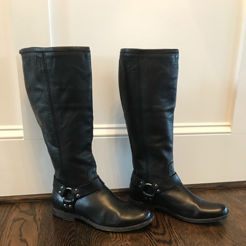Frye Phillip Harness Tall Boots 9.5- Extended Calf